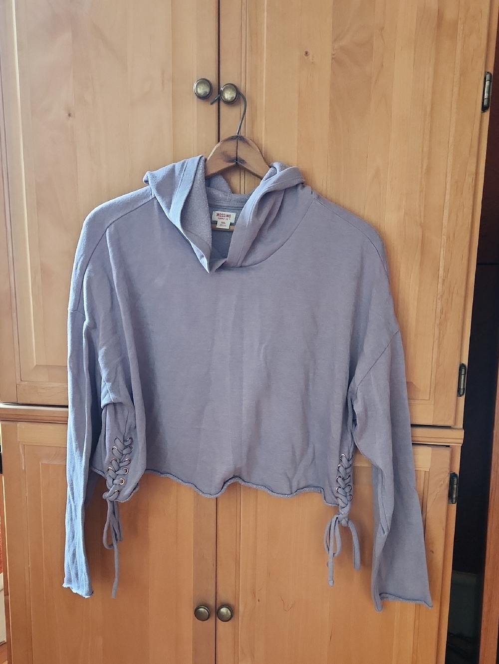 Cozy Cropped Roomy Side Laces Hoodie